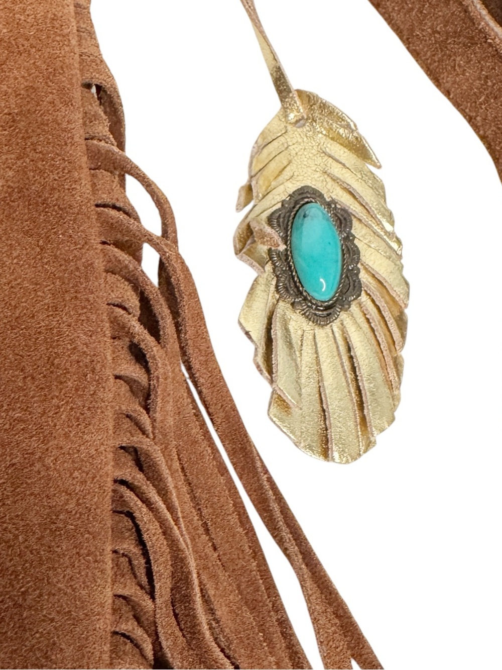 Idyllwind Brown Leather Suede Fringe Crossbody - Picture 4 of 8